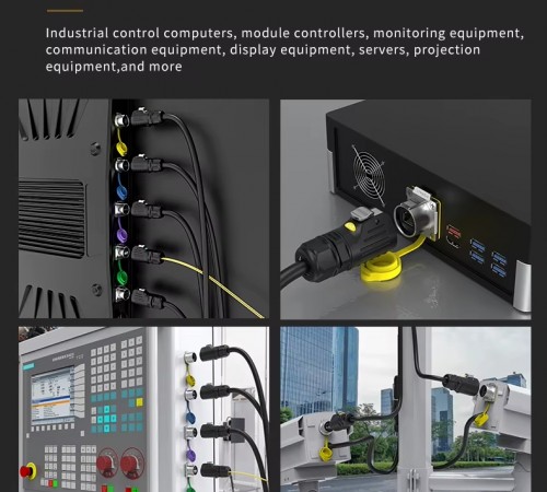 RJ45 Dişi - Erkek IP67 Su Geçirmez Açık Ekran/ Endüstriyel Otomasyon Konnektörü